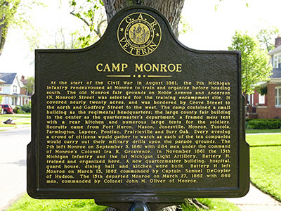 Camp Monroe marker front. Image ©2015 Look Around You Ventures, LLC.